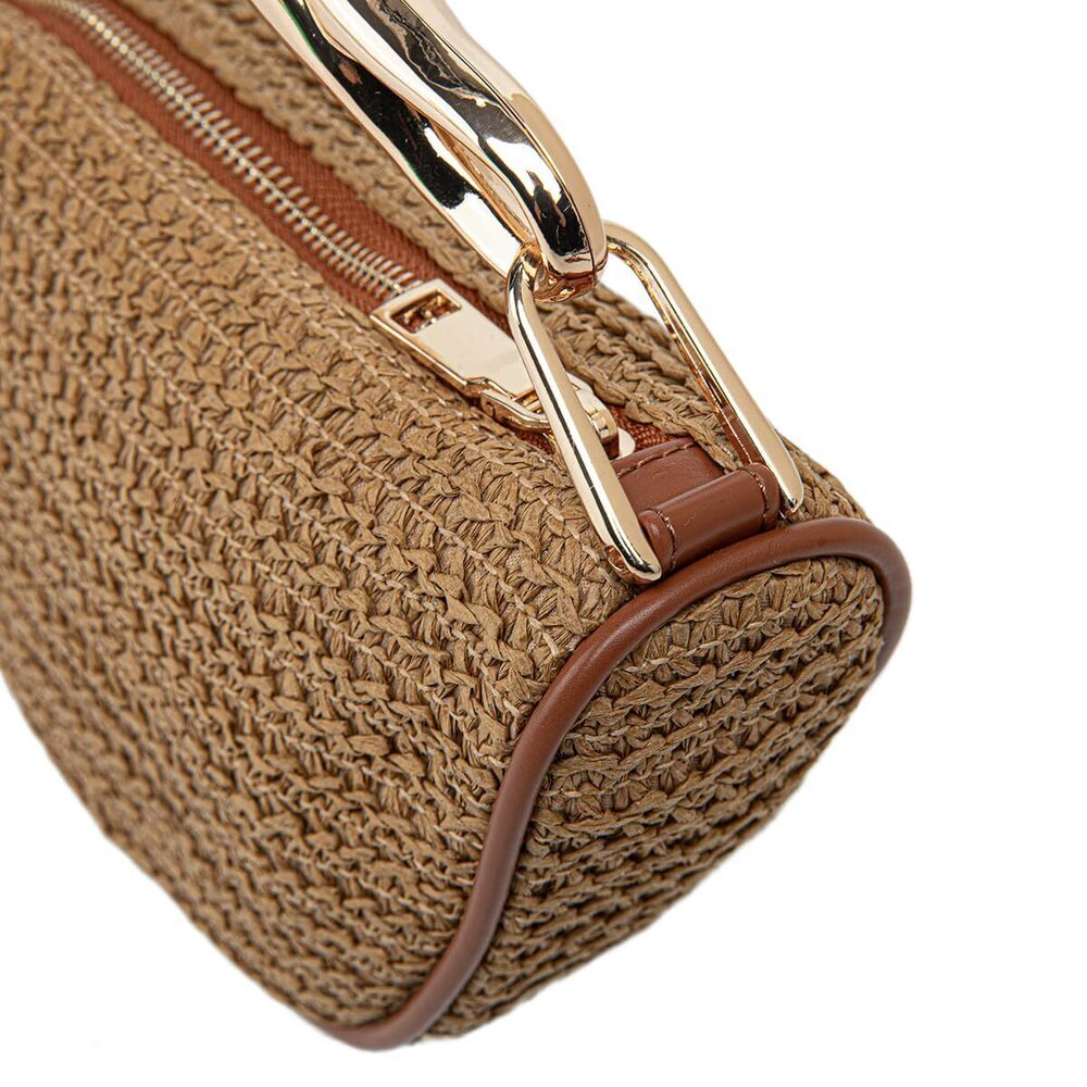 7466 Straw Crossbody Bags Metal Top Handle Purse Designer Beach Handbag - Picture 3 of 9